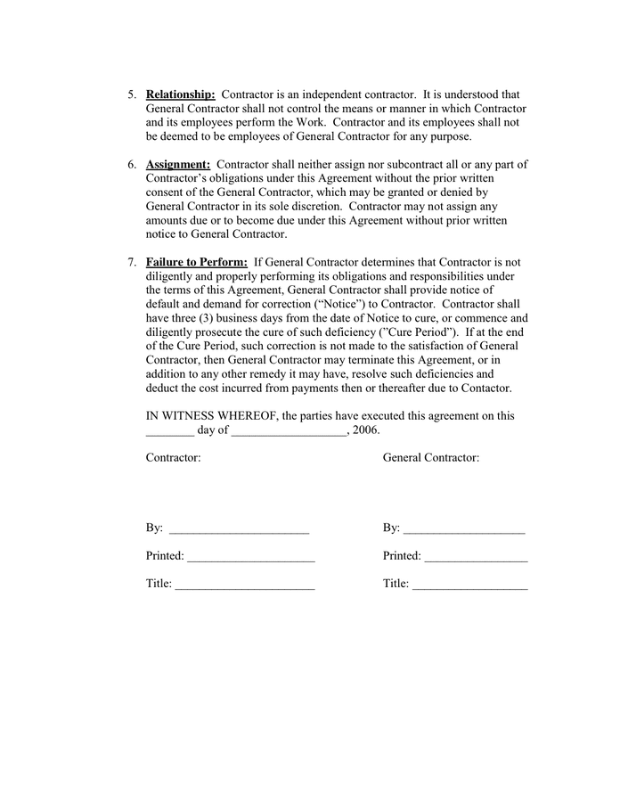 Service Agreement In Word And Pdf Formats - Page 2 Of 2