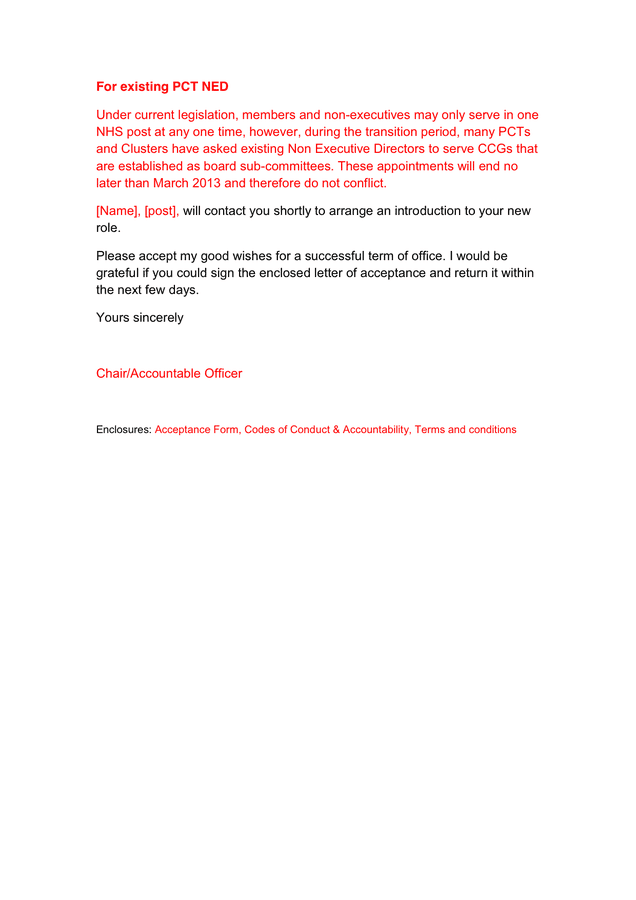 Sample appointment letter in Word and Pdf formats page 2 of 2