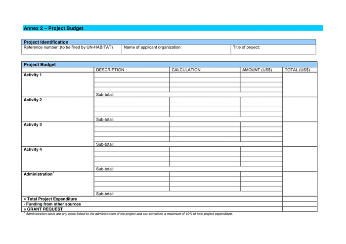 Project Budget Template - download free documents for PDF, Word and Excel