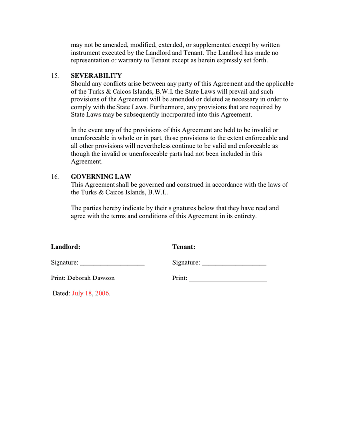 RENTAL AGREEMENT in Word and Pdf formats - page 4 of 4