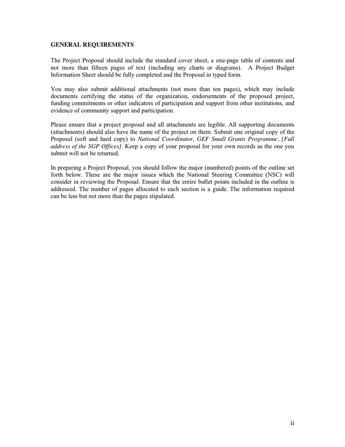 PROJECT PROPOSAL GUIDELINES in Word and Pdf formats - page 2 of 18