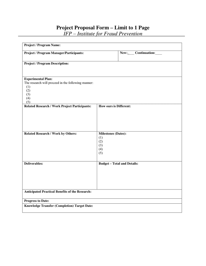 project proposal template free download