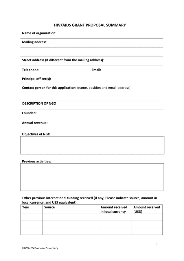 Grant Proposal Template download free documents for PDF, Word and Excel