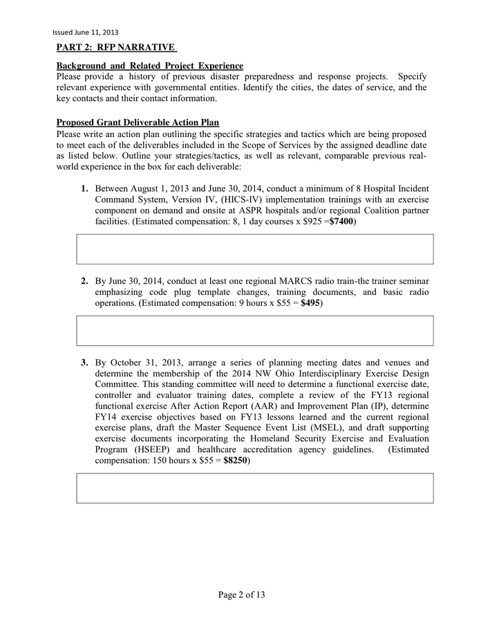 REQUEST FOR PROPOSAL in Word and Pdf formats - page 2 of 5