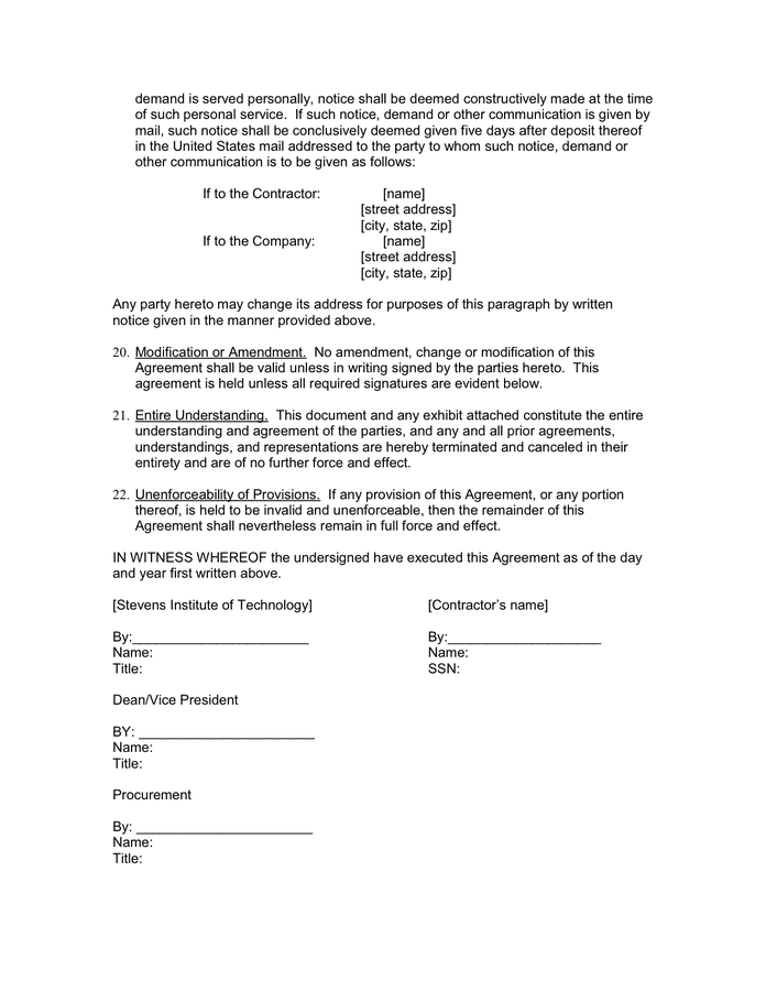 INDEPENDENT CONTRACTOR AGREEMENT in Word and Pdf formats - page 4 of 5