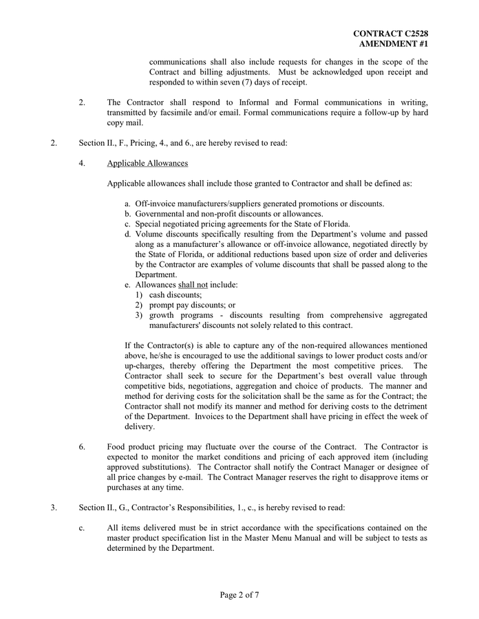 CONTRACT AMENDMENT in Word and Pdf formats - page 2 of 7