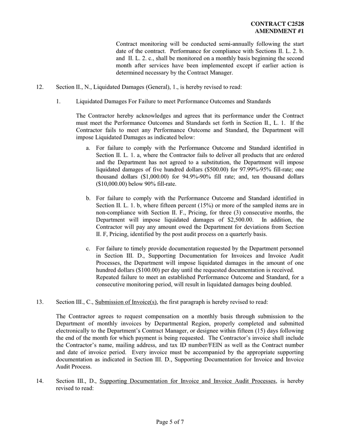 CONTRACT AMENDMENT in Word and Pdf formats - page 5 of 7