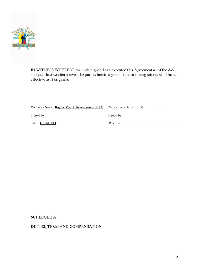 INDEPENDENT CONTRACTOR AGREEMENT Sample In Word And Pdf Formats Page 