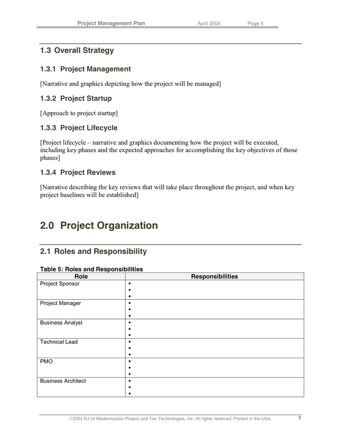 Project Management Template in Word and Pdf formats - page 9 of 13