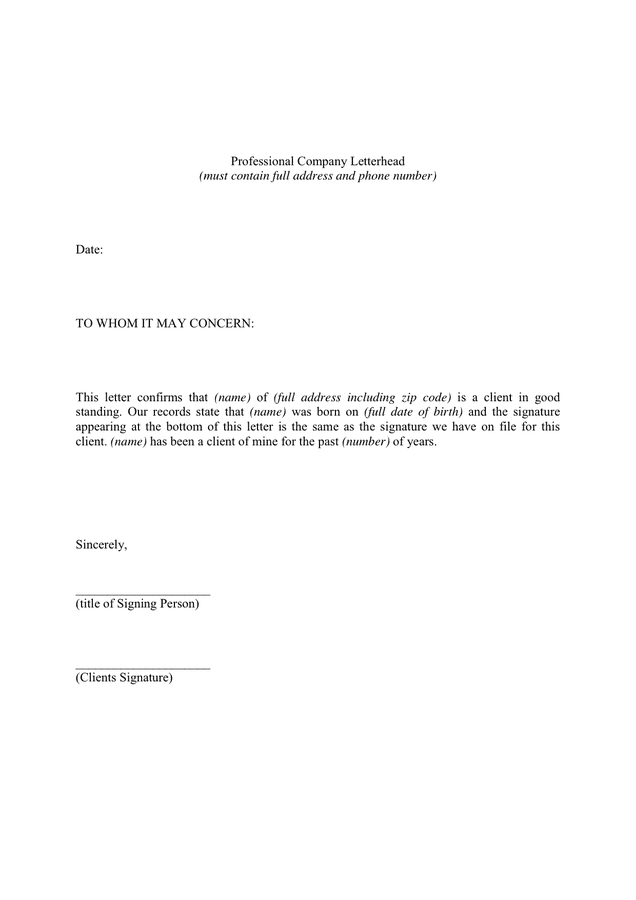 Sample Professional Reference Letter 1 