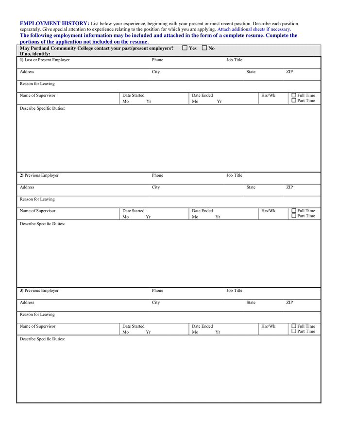 application for employment form in word and pdf formats page 2 of 4