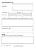 CREDIT APPLICATION FORM page 1 preview