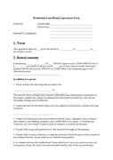Residential Lease/Rental Agreement Form page 1 preview
