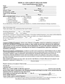 MEDICAL AND LIABILITY RELEASE FORM page 1 preview