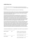 Liability Release Form page 1 preview