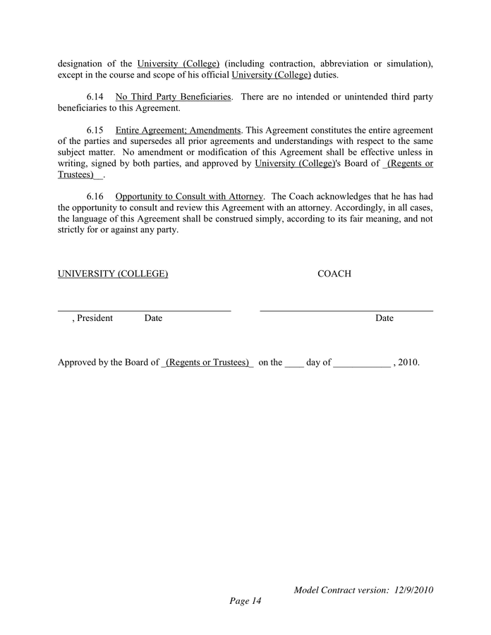 Employment agreement in Word and Pdf formats - page 14 of 14