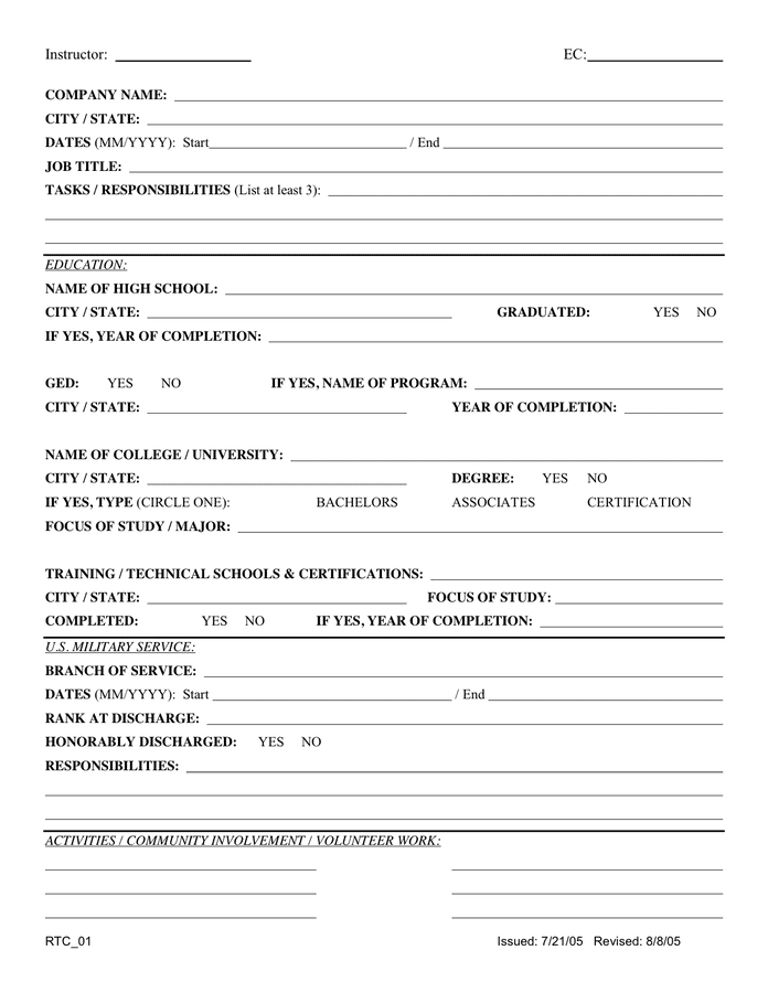 RESUME TEMPLATE in Word and Pdf formats - page 2 of 2