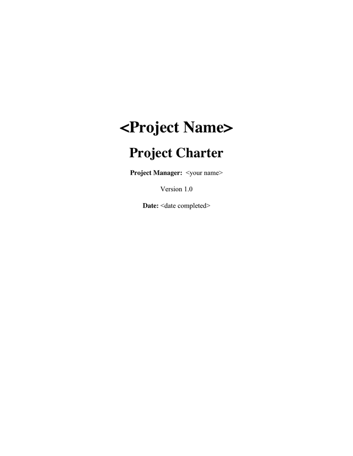Project Charter Template download free documents for PDF, Word and Excel