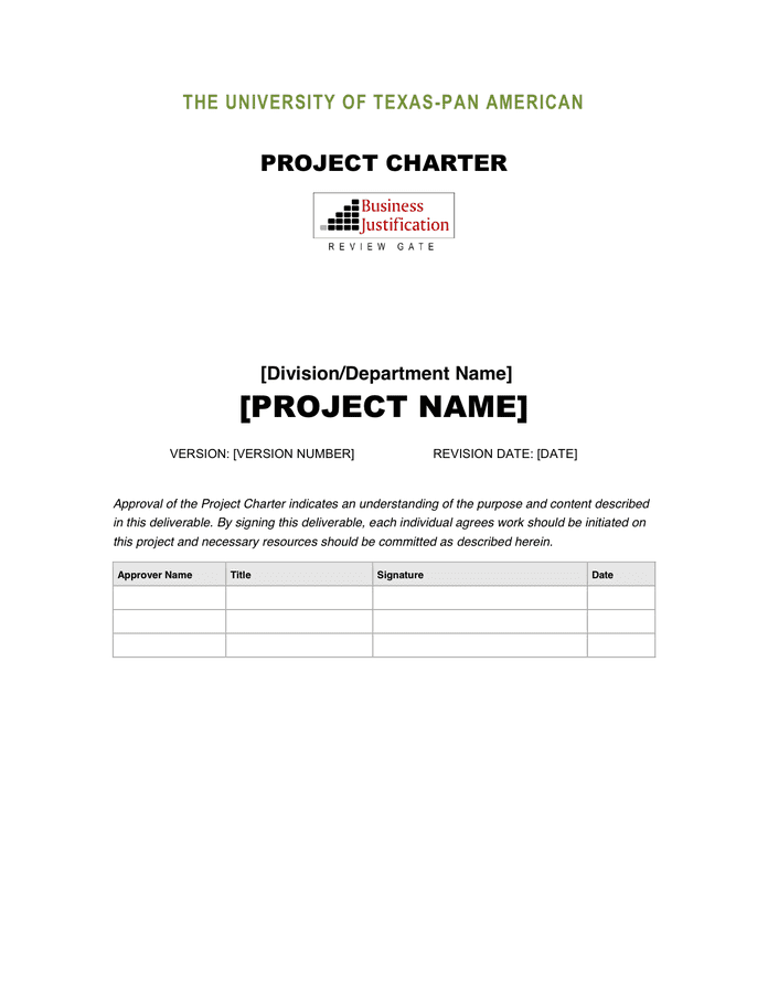 Project Charter Template in Word and Pdf formats - page 3 of 12