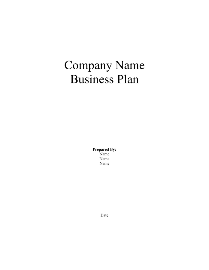 Business Plan Template in Word and Pdf formats