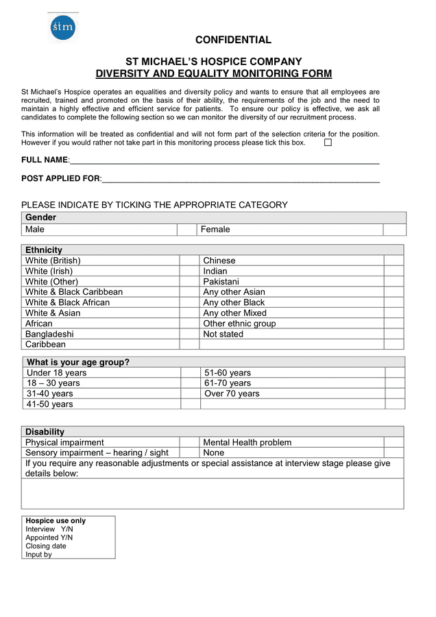 HOSPICE APPLICATION FOR EMPLOYMENT In Word And Pdf Formats - Page 5 Of 5