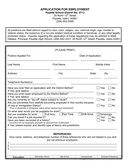 APPLICATION FOR EMPLOYMENT page 1 preview