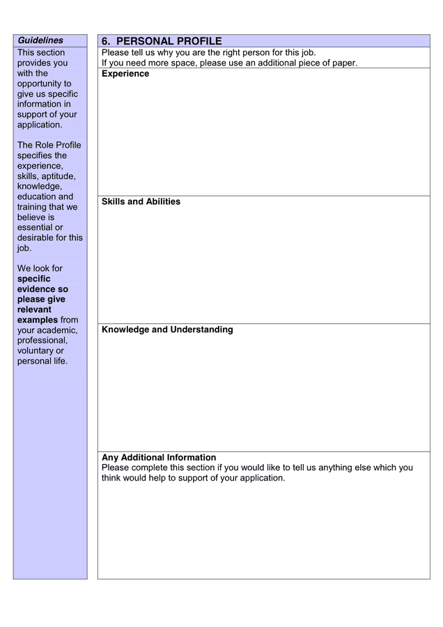 Job Application Form in Word and Pdf formats - page 4 of 7