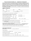 Application for Employment page 1 preview