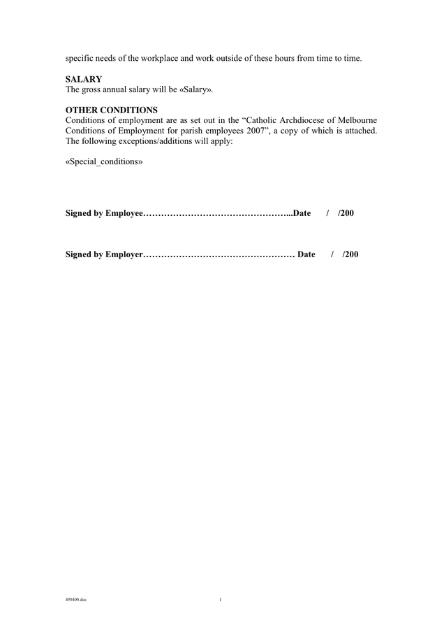EMPLOYMENT AGREEMENT sample in Word and Pdf formats - page 2 of 7
