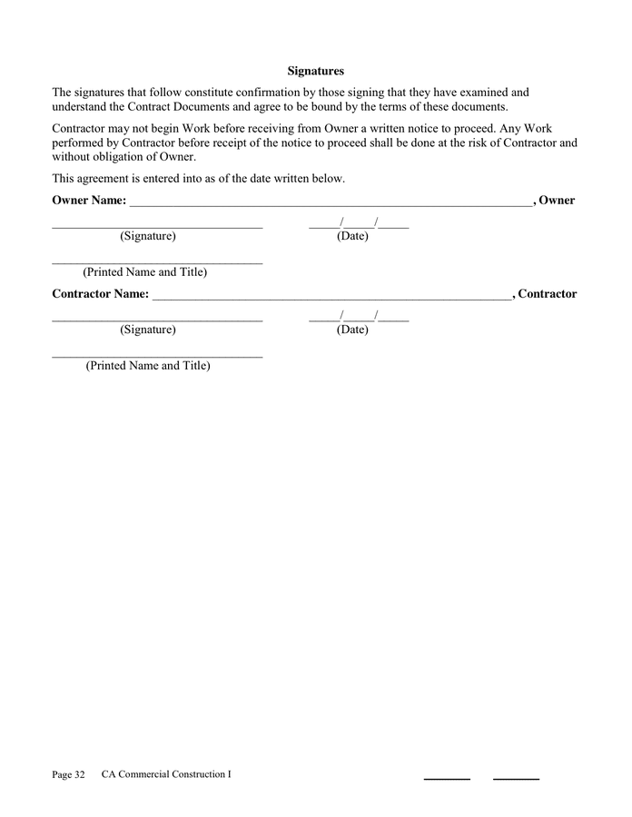 Construction Contract in Word and Pdf formats - page 32 of 38