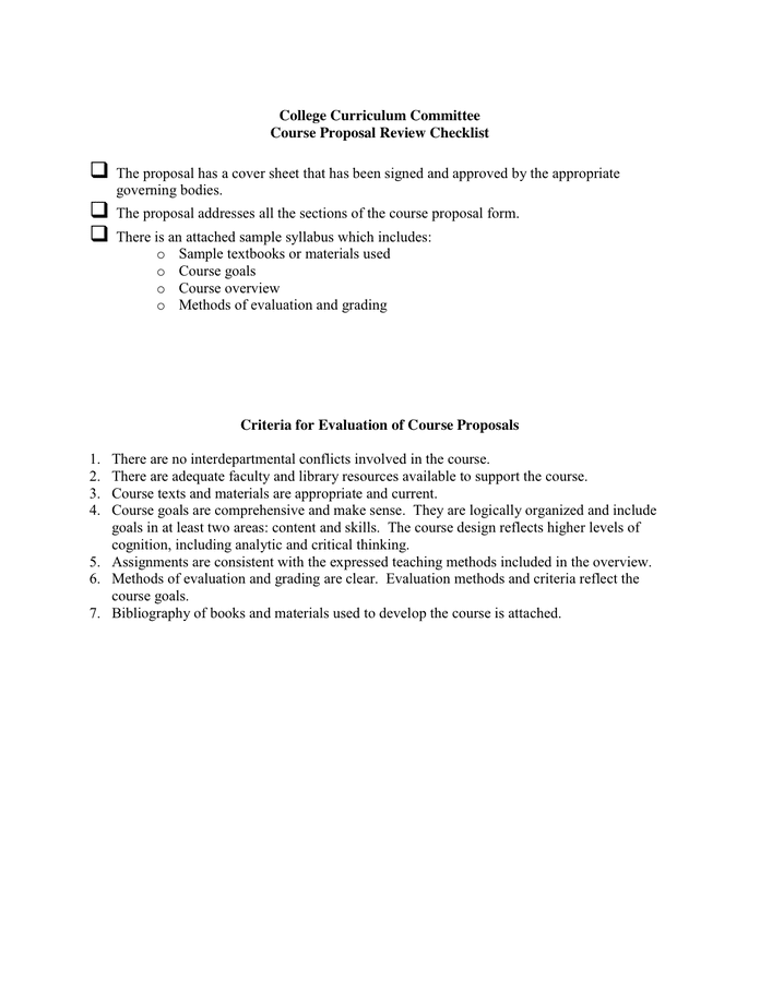 NEW COURSE/PROGRAM PROPOSAL in Word and Pdf formats - page 2 of 3
