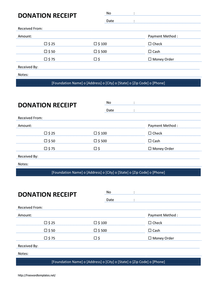 Donation Receipt Word Template In Word And Pdf Formats