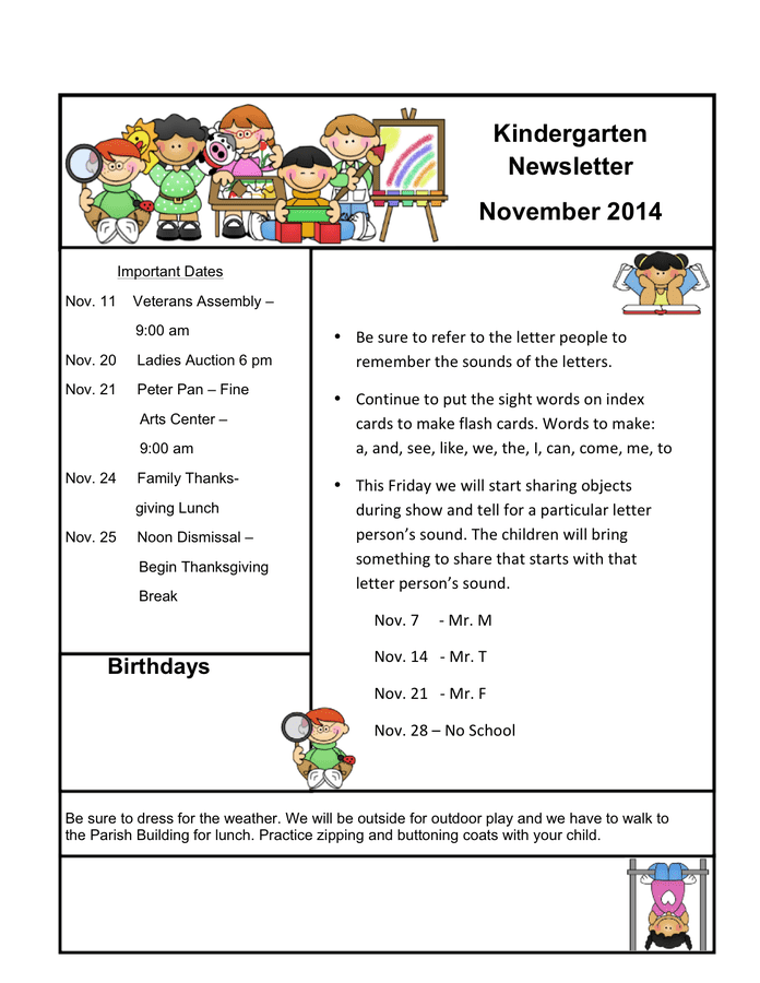 Kindergarten Newsletter Template Download Free Documents For PDF Word And Excel