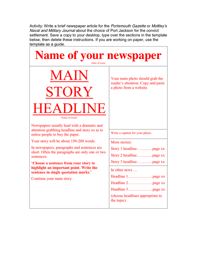 Newspaper Template In Word And Pdf Formats