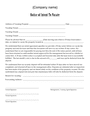 Notice of intent to vacate template page 1