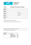 Certificate of practical completion (GB) page 1 preview