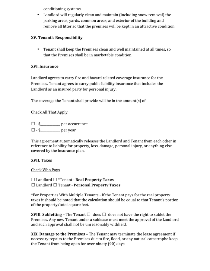 Commercial lease agreement (Vermont) in Word and Pdf formats - page 4 of 8