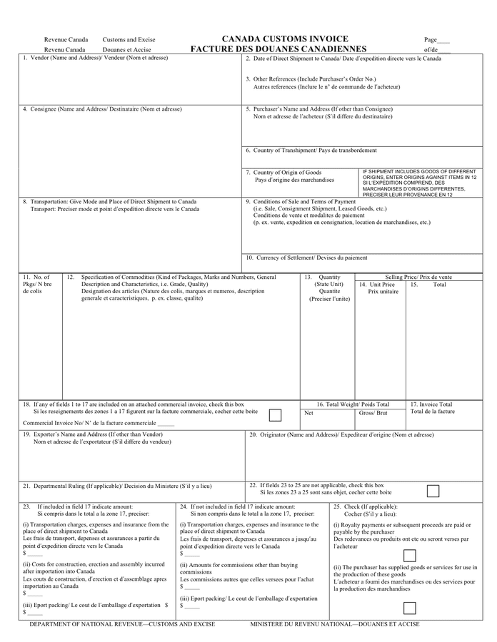 customs-invoice-canada-in-word-and-pdf-formats