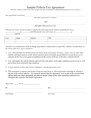 Sample vehicle use agreement page 1 preview