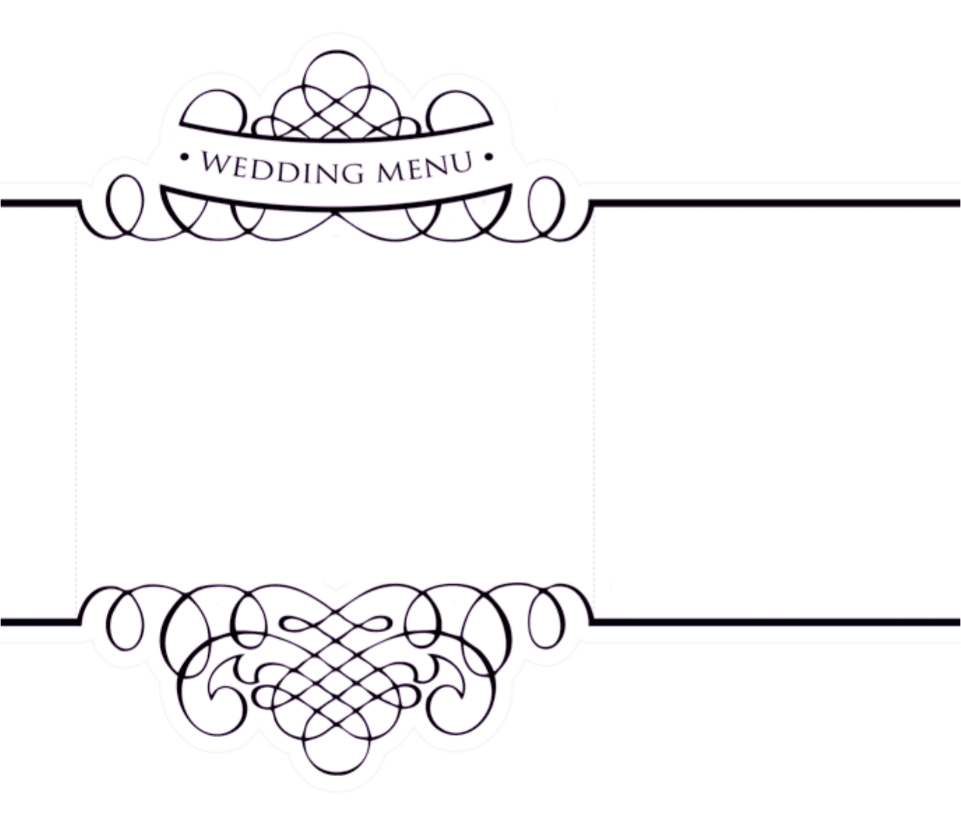 Wedding menu template in Word and Pdf formats