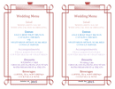Wedding menu template page 1 preview