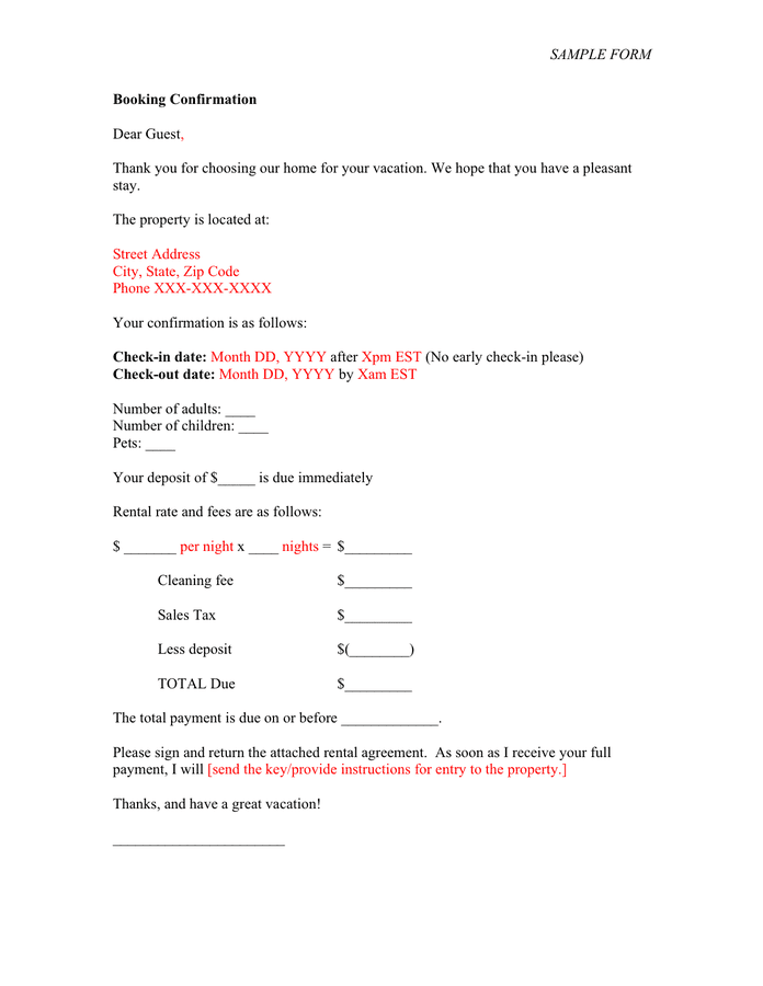 Short Term Rental Agreement Template In Word And Pdf Formats