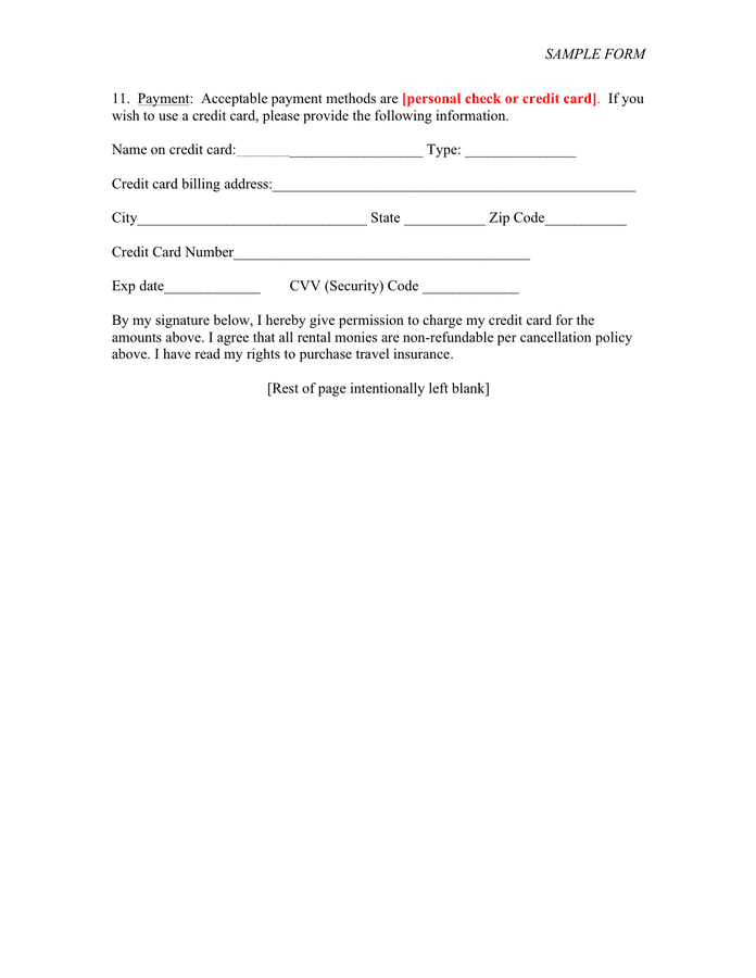 Short term rental agreement template in Word and Pdf formats page 4 of 10