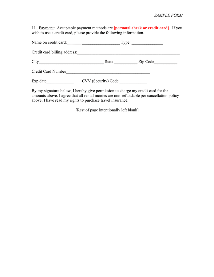 Short term rental agreement template in Word and Pdf formats - page 4 of 10