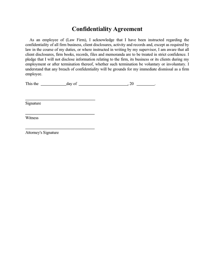 Confidentiality Agreement Template download free documents for PDF