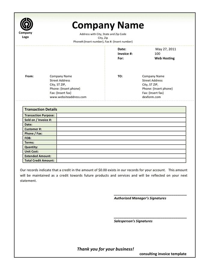 templates for invoices