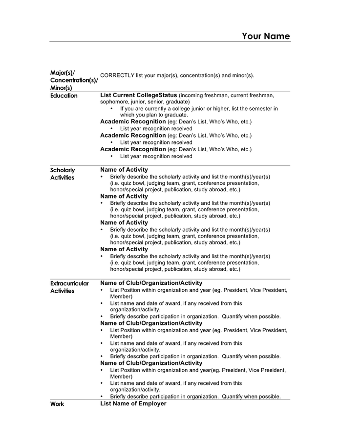 functional resume template 2020