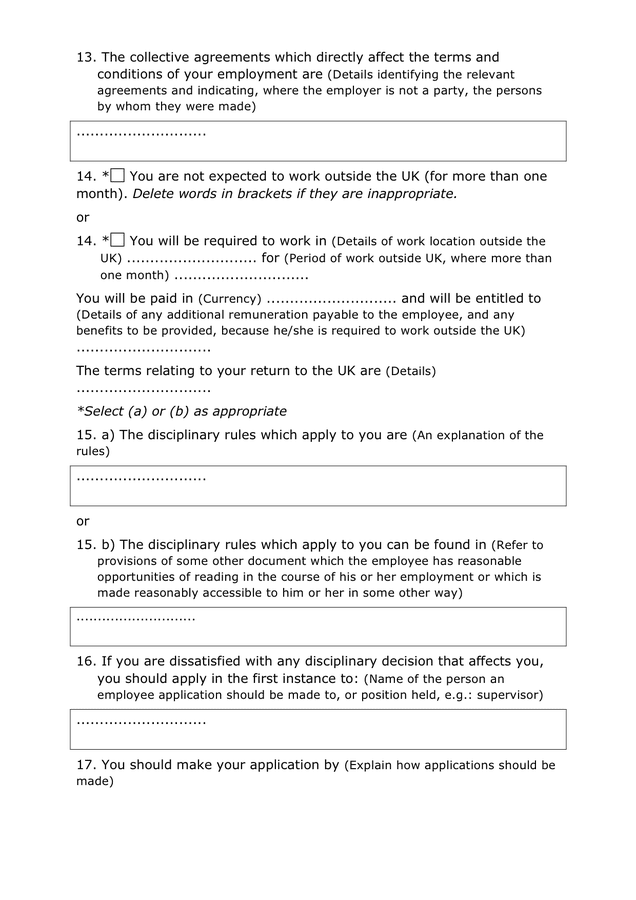 written statement of particulars