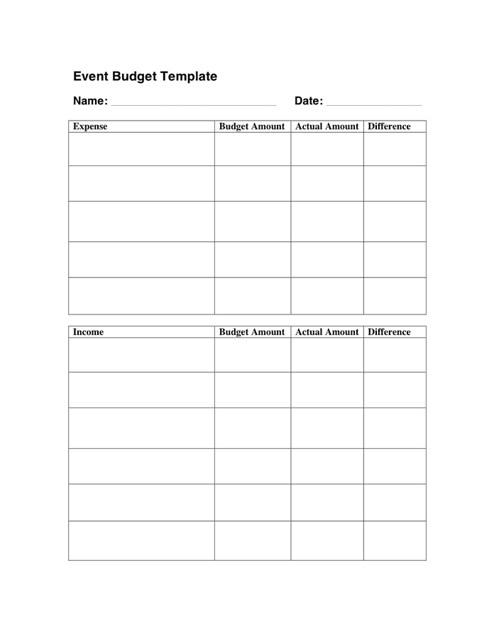 Event Budget Template download free documents for PDF, Word and Excel