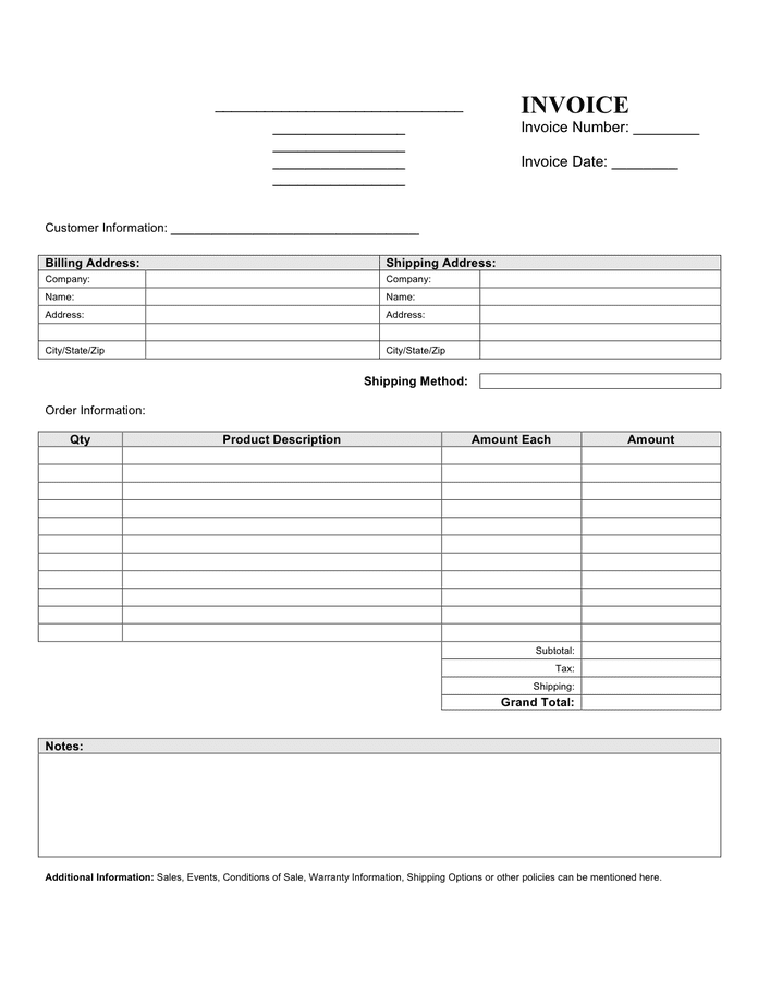 invoice template doc free download